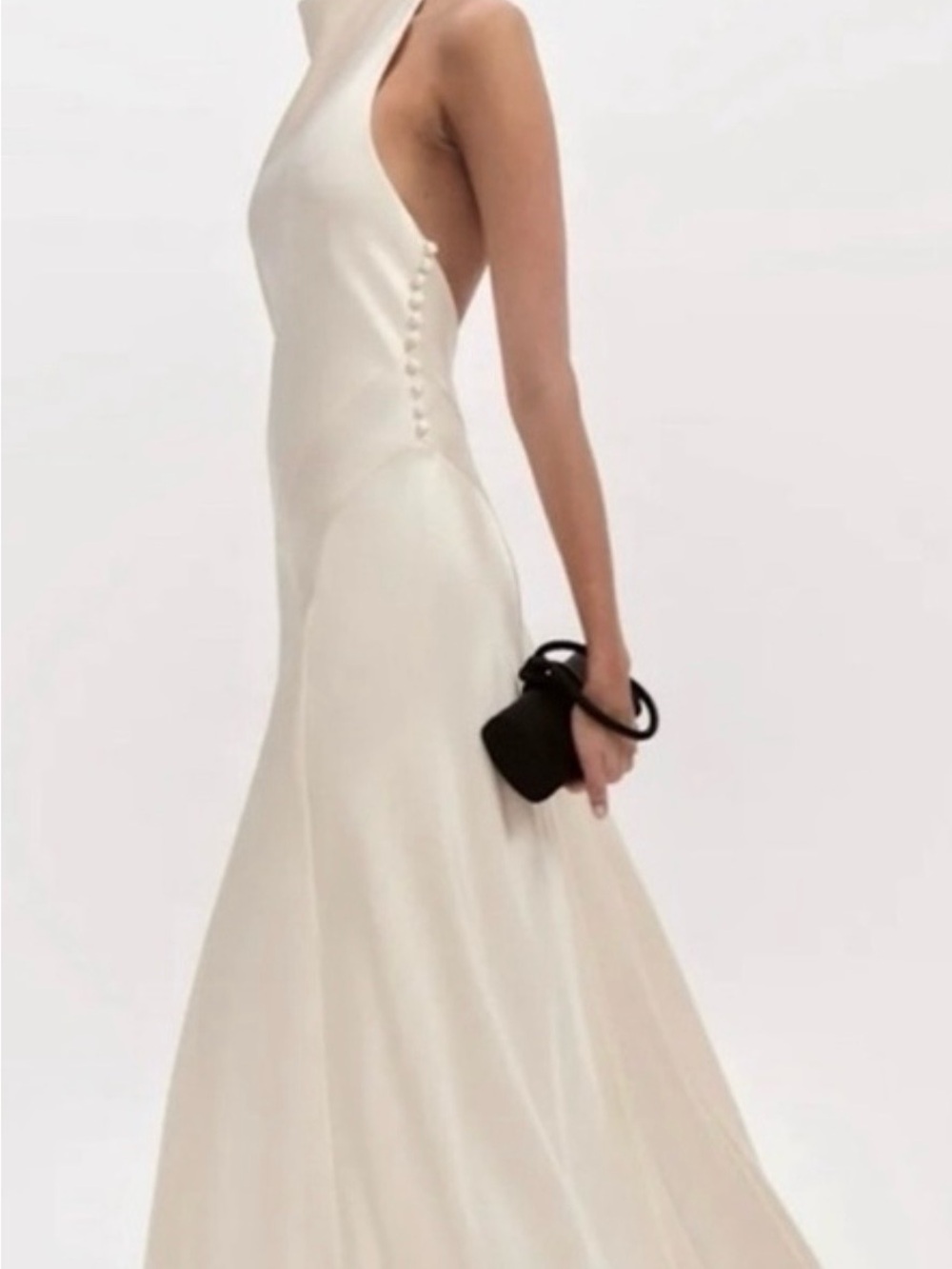 Reformation Ivory Bias-Cut Halter Wedding Gown